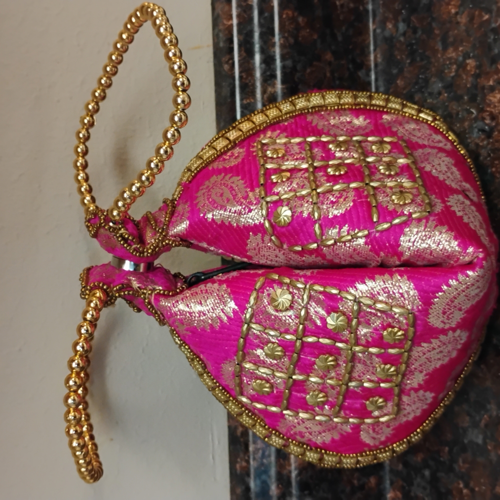 Pink and Gold Women's Bag